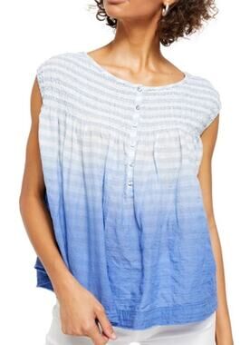 006 NWT Free People Little Bit Of Something Top | Color Blue | Size M